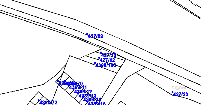 Parcela st. 427/19 v KÚ Strašnice, Katastrální mapa