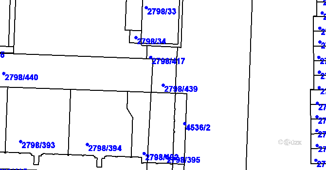 Parcela st. 2798/439 v KÚ Strašnice, Katastrální mapa