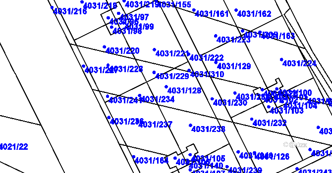Parcela st. 4031/128 v KÚ Strašnice, Katastrální mapa