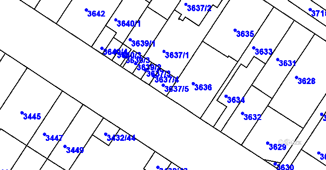 Parcela st. 3637/5 v KÚ Strašnice, Katastrální mapa