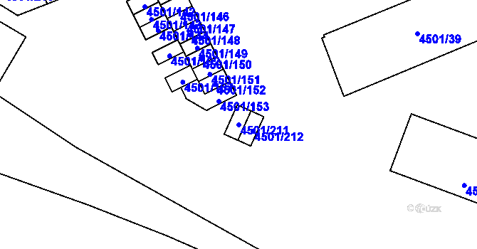 Parcela st. 4501/211 v KÚ Strašnice, Katastrální mapa