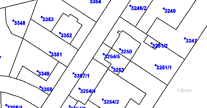 Parcela st. 3254/5 v KÚ Strašnice, Katastrální mapa