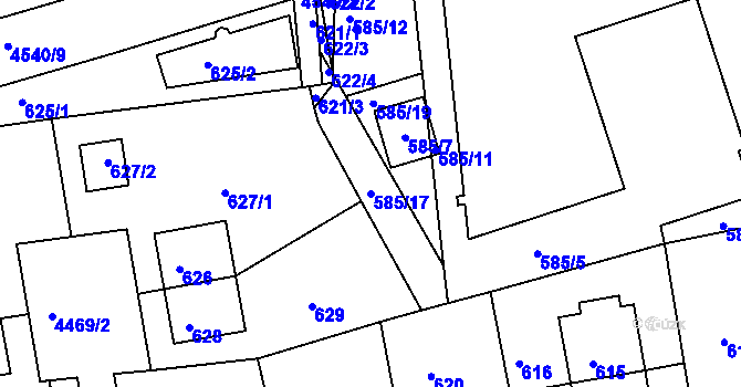 Parcela st. 585/17 v KÚ Strašnice, Katastrální mapa