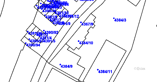 Parcela st. 4384/10 v KÚ Strašnice, Katastrální mapa