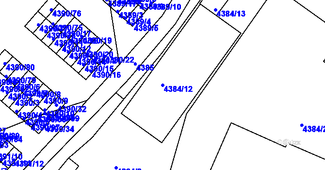 Parcela st. 4384/12 v KÚ Strašnice, Katastrální mapa