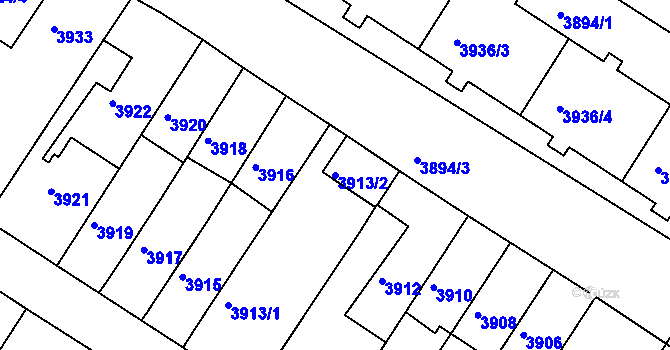 Parcela st. 3913/2 v KÚ Strašnice, Katastrální mapa
