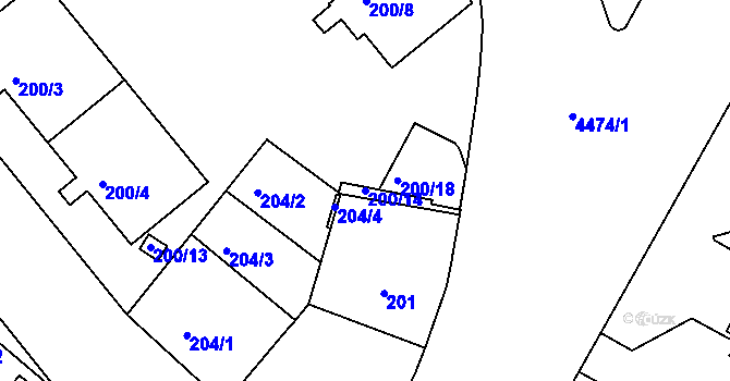 Parcela st. 200/14 v KÚ Strašnice, Katastrální mapa
