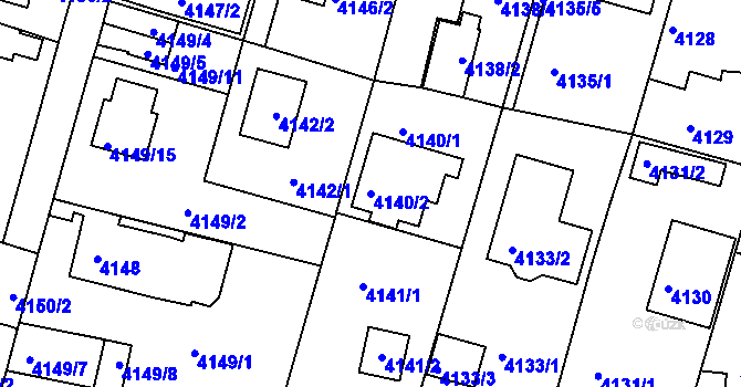 Parcela st. 4140/2 v KÚ Strašnice, Katastrální mapa