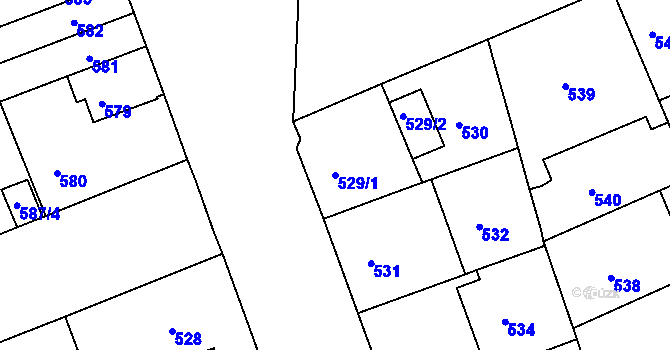 Parcela st. 529/1 v KÚ Strašnice, Katastrální mapa