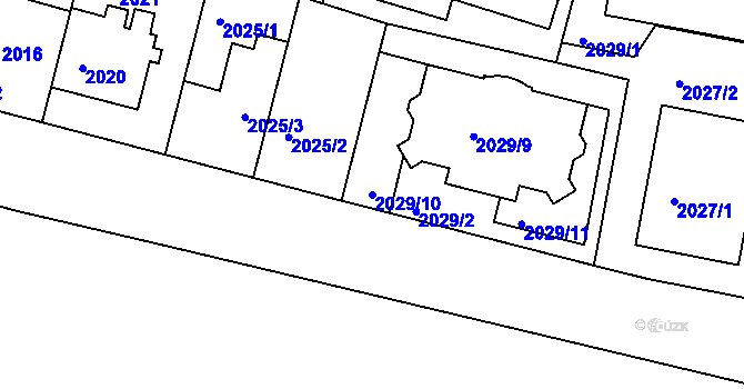 Parcela st. 2029/10 v KÚ Strašnice, Katastrální mapa