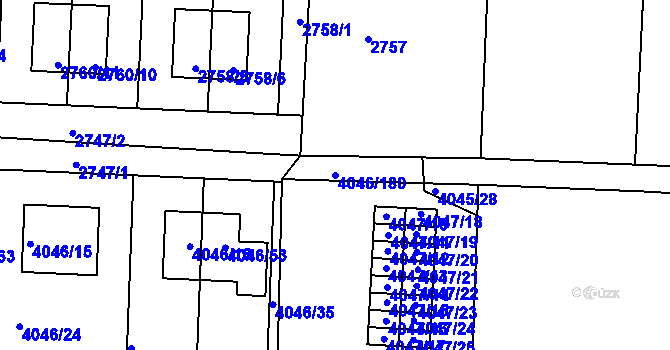 Parcela st. 4046/180 v KÚ Strašnice, Katastrální mapa