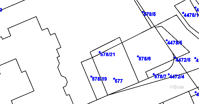 Parcela st. 578/21 v KÚ Strašnice, Katastrální mapa
