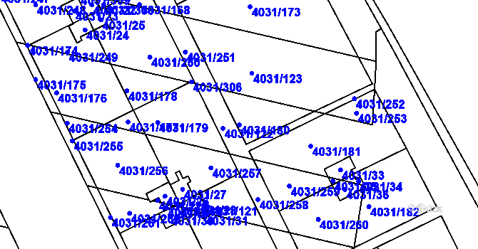 Parcela st. 4031/180 v KÚ Strašnice, Katastrální mapa