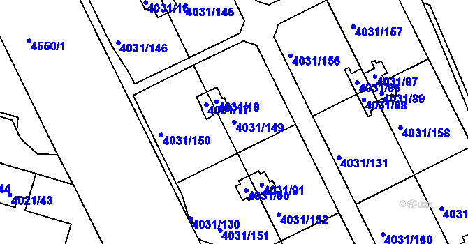 Parcela st. 4031/149 v KÚ Strašnice, Katastrální mapa
