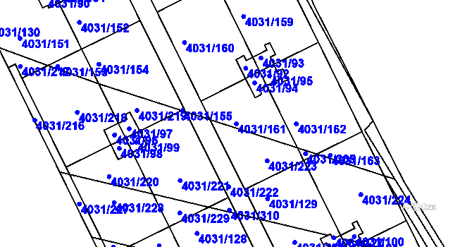 Parcela st. 4031/161 v KÚ Strašnice, Katastrální mapa