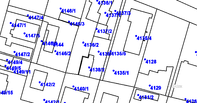 Parcela st. 4138/1 v KÚ Strašnice, Katastrální mapa