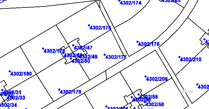Parcela st. 4302/177 v KÚ Strašnice, Katastrální mapa