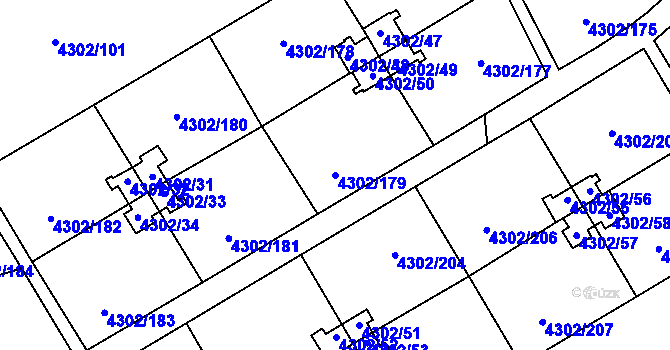 Parcela st. 4302/179 v KÚ Strašnice, Katastrální mapa