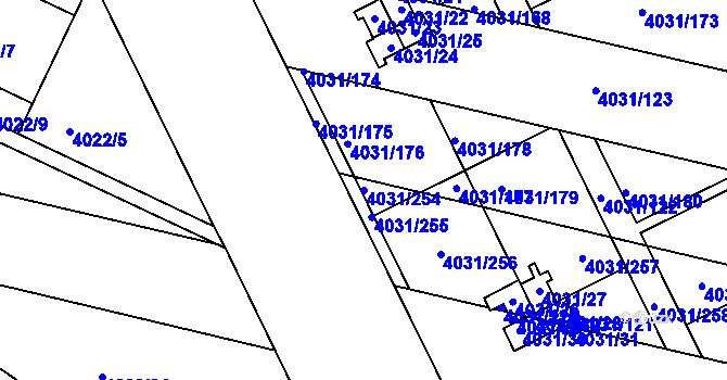 Parcela st. 4031/254 v KÚ Strašnice, Katastrální mapa