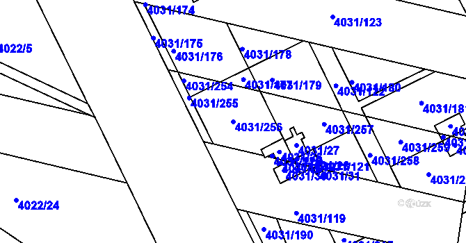 Parcela st. 4031/256 v KÚ Strašnice, Katastrální mapa