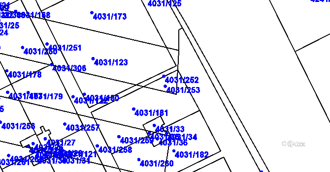 Parcela st. 4031/253 v KÚ Strašnice, Katastrální mapa