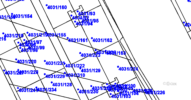 Parcela st. 4031/305 v KÚ Strašnice, Katastrální mapa
