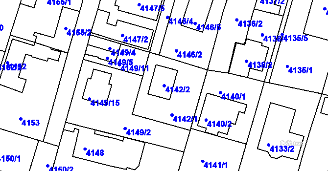 Parcela st. 4142/2 v KÚ Strašnice, Katastrální mapa