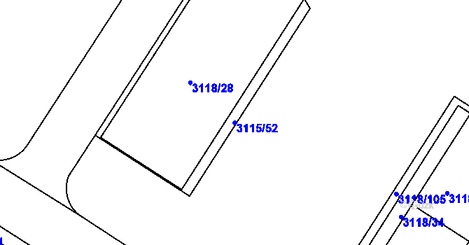 Parcela st. 3115/52 v KÚ Strašnice, Katastrální mapa