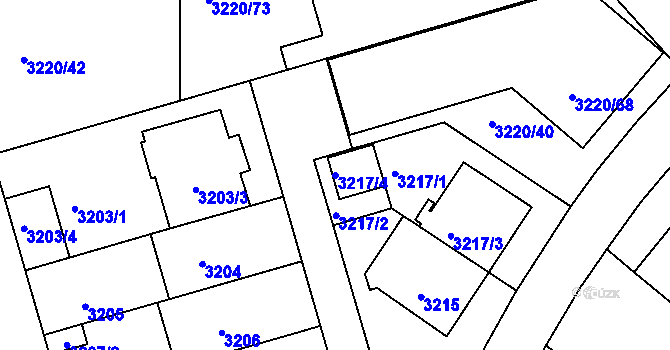 Parcela st. 3217/4 v KÚ Strašnice, Katastrální mapa