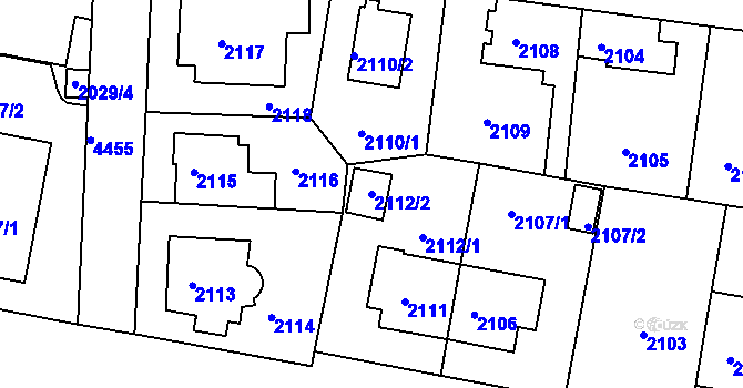 Parcela st. 2112/2 v KÚ Strašnice, Katastrální mapa