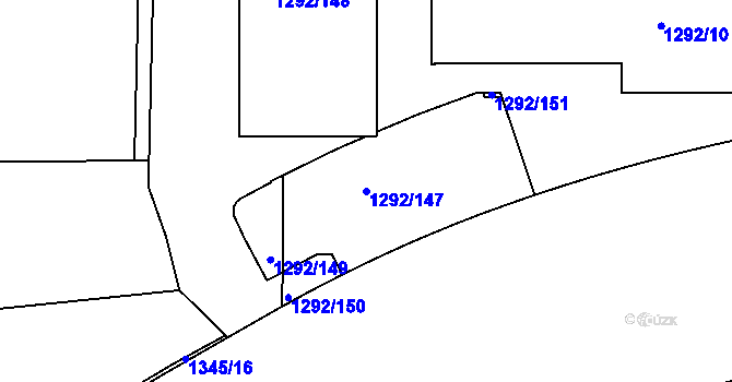 Parcela st. 1292/147 v KÚ Strašnice, Katastrální mapa