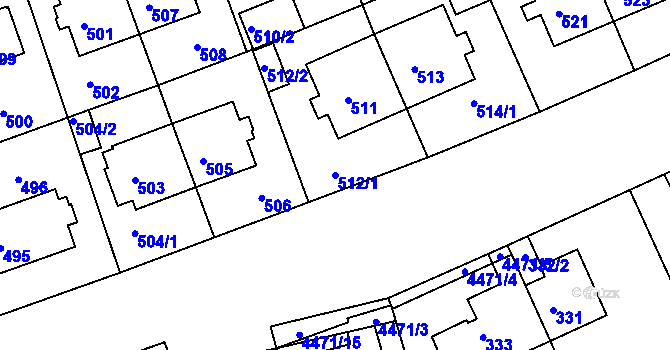 Parcela st. 512/1 v KÚ Strašnice, Katastrální mapa