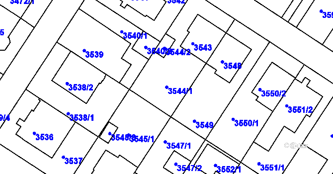 Parcela st. 3544/1 v KÚ Strašnice, Katastrální mapa