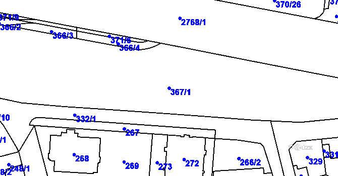 Parcela st. 367/1 v KÚ Hostivař, Katastrální mapa
