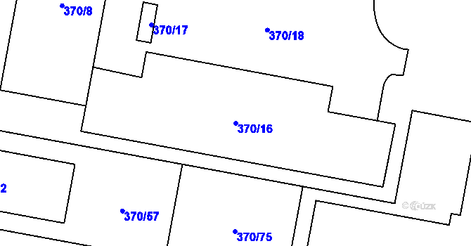 Parcela st. 370/16 v KÚ Hostivař, Katastrální mapa
