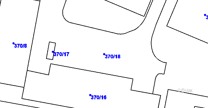 Parcela st. 370/18 v KÚ Hostivař, Katastrální mapa