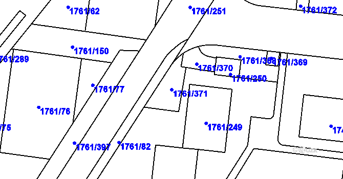 Parcela st. 1761/371 v KÚ Hostivař, Katastrální mapa