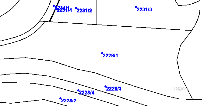Parcela st. 2228/1 v KÚ Hostivař, Katastrální mapa