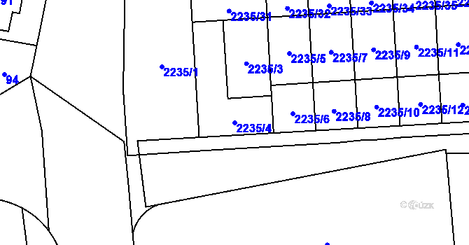 Parcela st. 2235/4 v KÚ Hostivař, Katastrální mapa