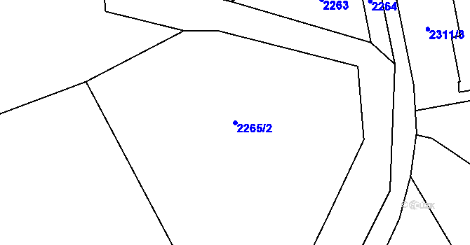 Parcela st. 2265/2 v KÚ Hostivař, Katastrální mapa