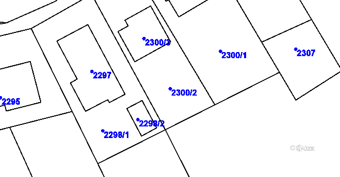 Parcela st. 2300/2 v KÚ Hostivař, Katastrální mapa