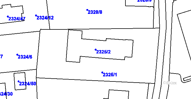 Parcela st. 2325/2 v KÚ Hostivař, Katastrální mapa