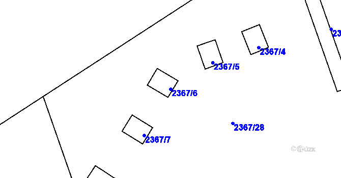 Parcela st. 2367/6 v KÚ Hostivař, Katastrální mapa