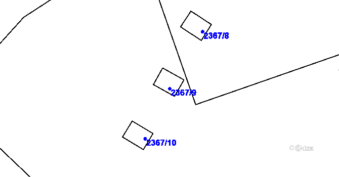 Parcela st. 2367/9 v KÚ Hostivař, Katastrální mapa