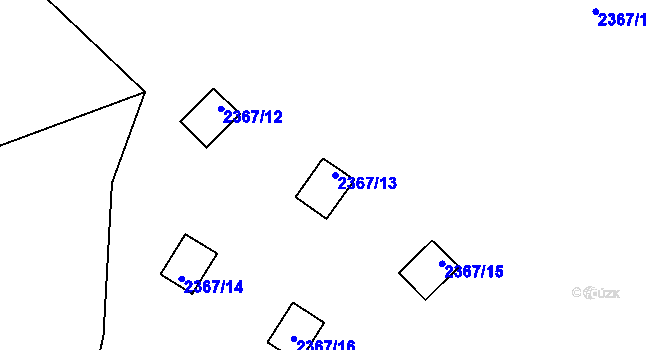 Parcela st. 2367/13 v KÚ Hostivař, Katastrální mapa