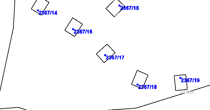 Parcela st. 2367/17 v KÚ Hostivař, Katastrální mapa
