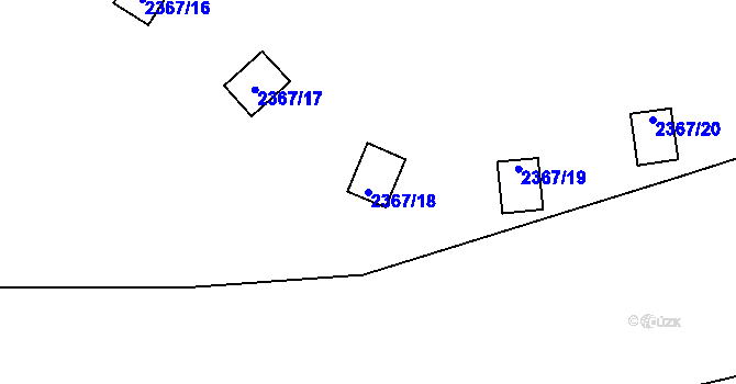 Parcela st. 2367/18 v KÚ Hostivař, Katastrální mapa