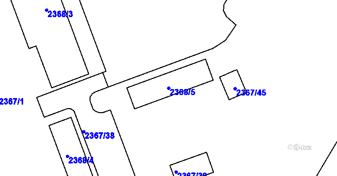Parcela st. 2368/5 v KÚ Hostivař, Katastrální mapa