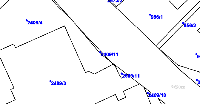 Parcela st. 2409/11 v KÚ Hostivař, Katastrální mapa