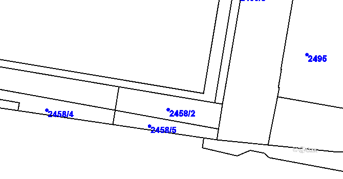 Parcela st. 2459/2 v KÚ Hostivař, Katastrální mapa
